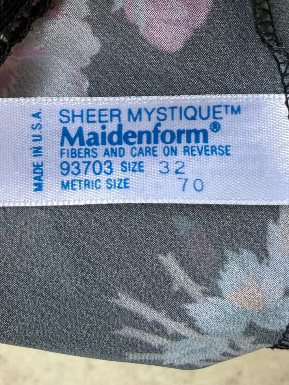 Sheer Mystique Maidenform top 32 VINTAGE floral lace cami rose scalloped hem - Picture 5 of 7